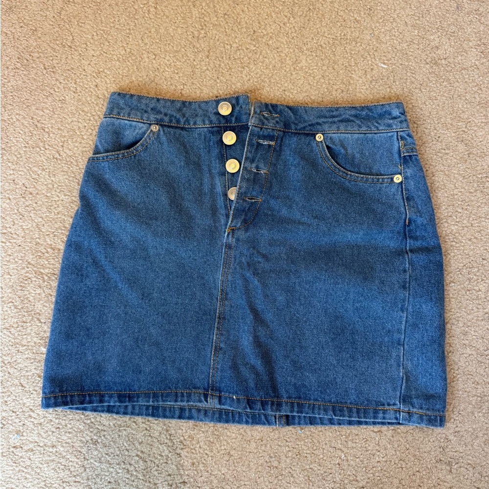 Denim Button-Up Skirt